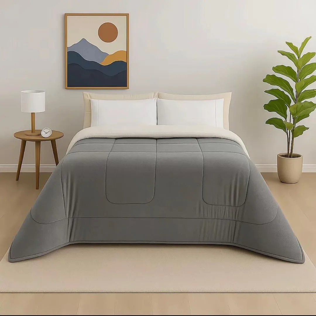 Coberdrom Sherpa Dupla Face Cinza